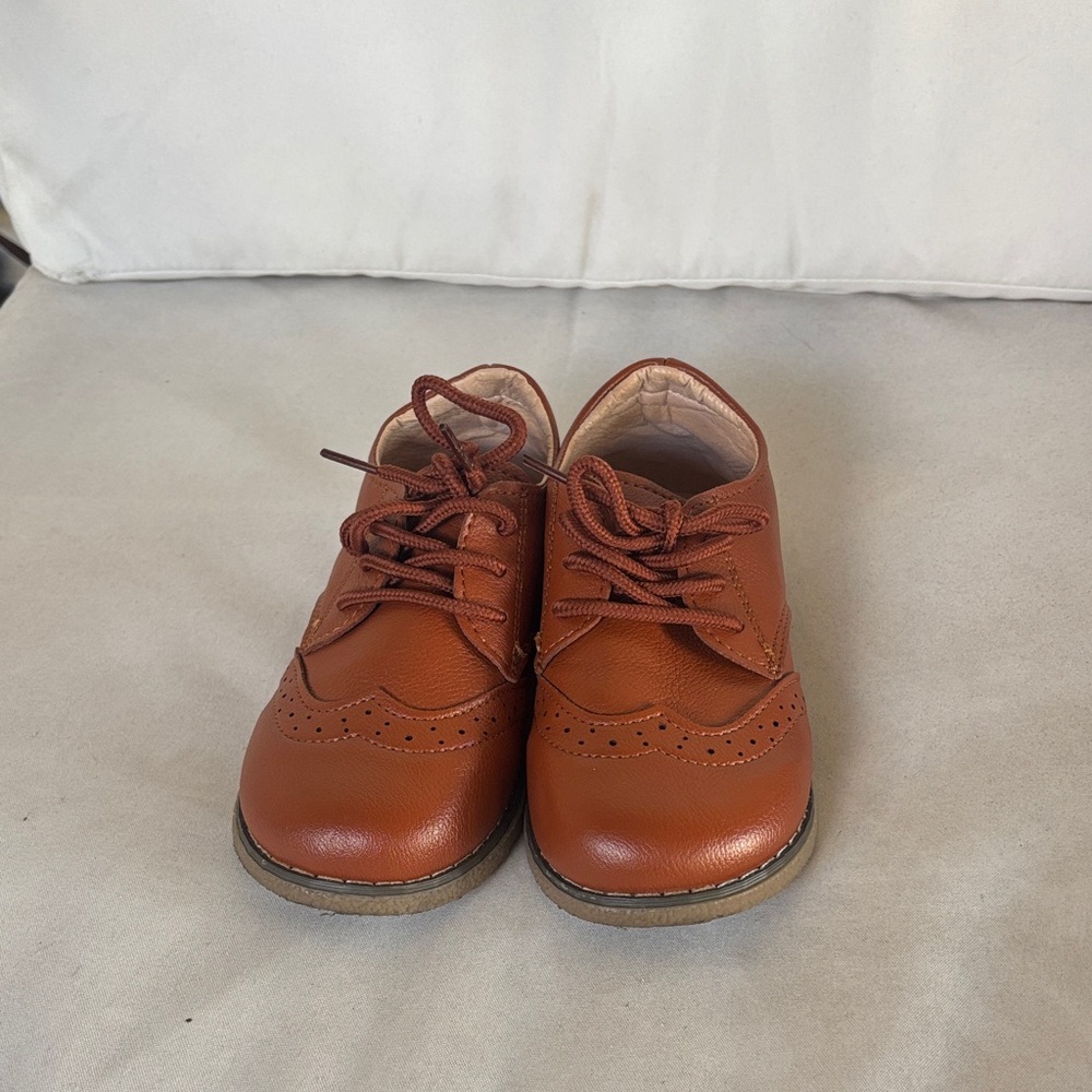 Elegant Tan Kids Dress Shoes